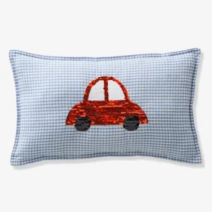 ﻿soldes Coussin En Seersucker à Sequins Réversibles EN VOITURE SIMON Bleu – Vertbaudet 15