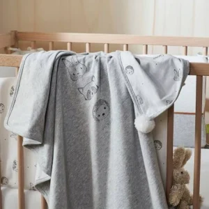 solde en ligne Couverture Bébé En Maille Jersey Coton Bio* MINI COMPAGNIE écru / Gris Chiné – Vertbaudet 10