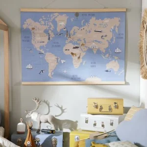 france Décoration Murale Mappemonde Carte Du Monde Bleu – Vertbaudet 11