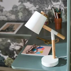 soldes ligne Lampe De Bureau Articulée Bois Et Métal Ecru & Bois – Vertbaudet 14