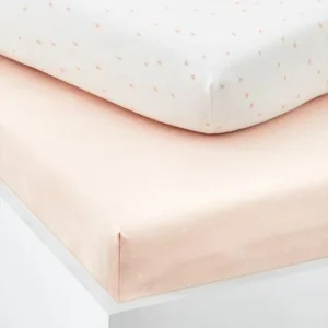 Lot De 2 Draps-housses Bébé En Coton Rose Pâle – Vertbaudet Paiement sécurisé 6