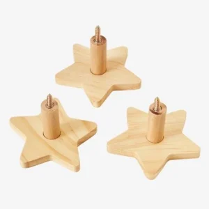 garantis authentique Lot De 3 Patères étoiles LIGNE SIRIUS Bois – Vertbaudet 10