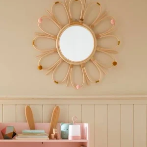 soldes pas cher Miroir En Rotin à Pompons Sunshine Naturel – Vertbaudet 16