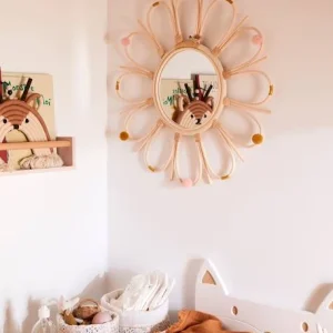 soldes pas cher Miroir En Rotin à Pompons Sunshine Naturel – Vertbaudet 18