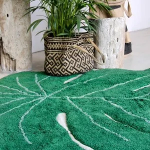 beauté Tapis Coton Lavable Feuille Monstera LORENA CANALS Vert – Lorena Canals 12