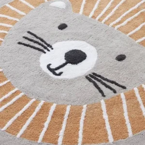 Tapis Rond Lavable Lion Gris / Orange – Vertbaudet mode pas cher 15